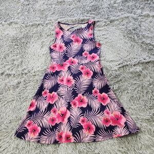 Victoria's Secret PINK Purple and Pink Hibiscus Print Cut Out Back Dress